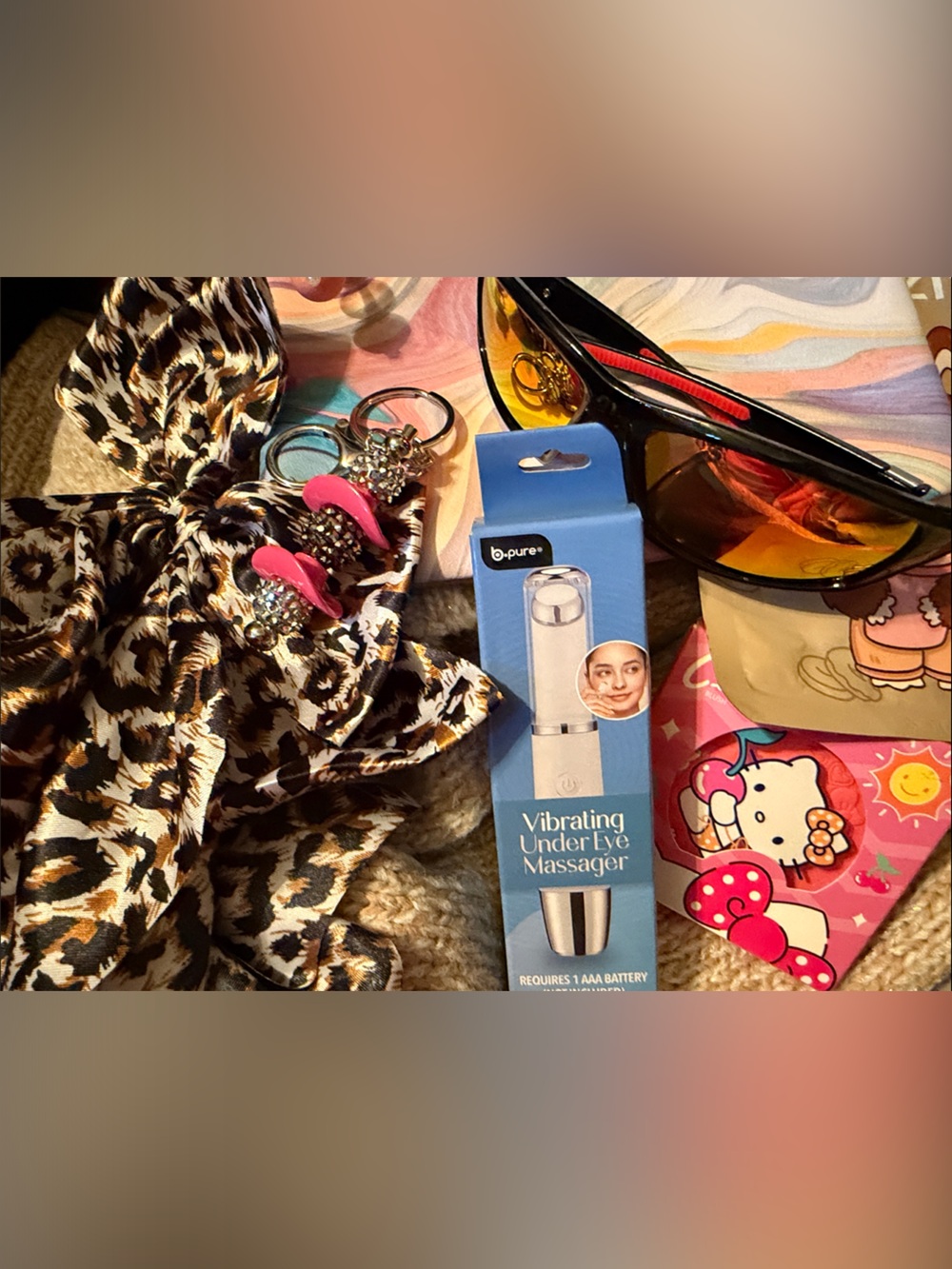Ipsy bag filled with Vibrating Wand-Style Massager - Blue etc